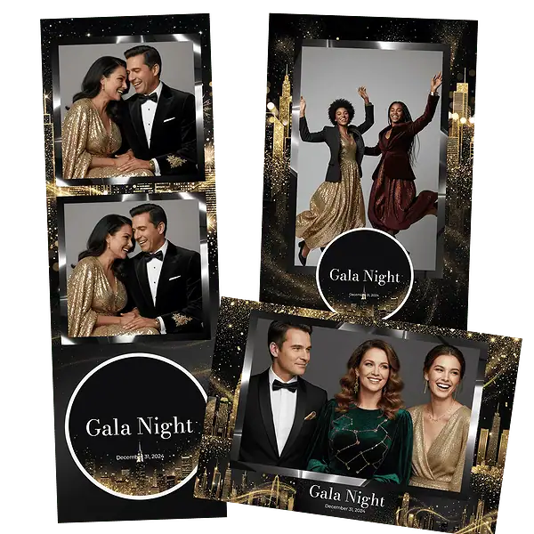 Design photobooth Glitter City Nights pour Vivabox et Miroir