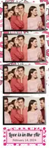 Variante bande 2x6, 4 photos et orientation paysage du design photobooth Playful Polka Dot Love pour Vivabox