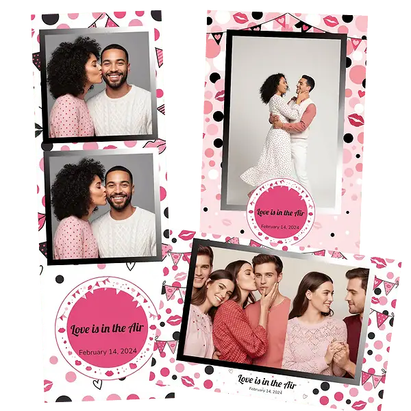 Design photobooth Playful Polka Dot Love pour Vivabox et Miroir
