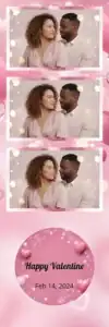 Variante bande 2x6, 3 photos et orientation paysage du design photobooth Glossy Pink Heart Romance pour Vivabox