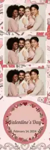 Variante bande 2x6, 3 photos et orientation paysage du design photobooth Pink Valentine Special pour Vivabox