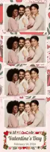 Variante bande 2x6, 4 photos et orientation paysage du design photobooth Pink Valentine Special pour Vivabox