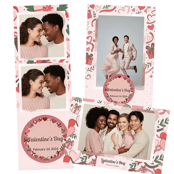 Design photobooth Pink Valentine Special pour Vivabox et Miroir