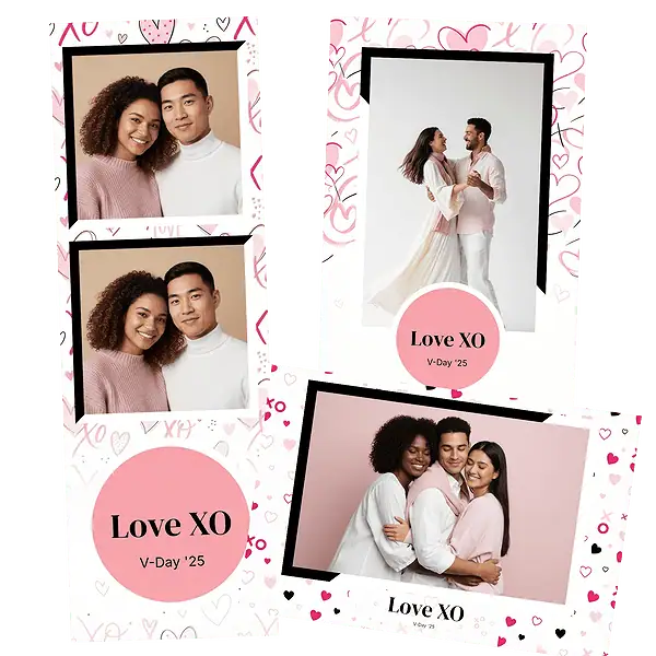 Design photobooth Sending All Our Love Xo pour Vivabox et Miroir