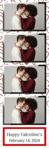 Variante bande 2x6, 4 photos et orientation paysage du design photobooth Minimalist Heart Love pour Vivabox