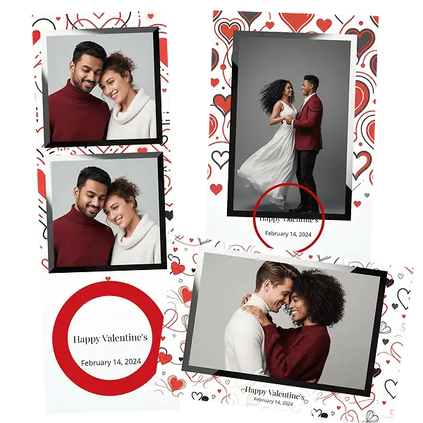 Design photobooth Minimalist Heart Love pour Vivabox et Miroir