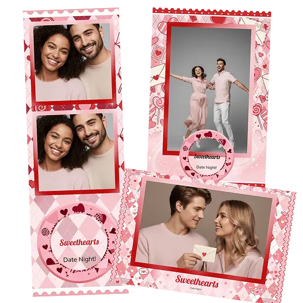 Design photobooth Sweet Valentine Love Letter pour Vivabox et Miroir