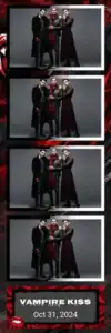 Variante bande 2x6, 4 photos et orientation paysage du design photobooth Vampire Kiss Halloween pour Vivabox