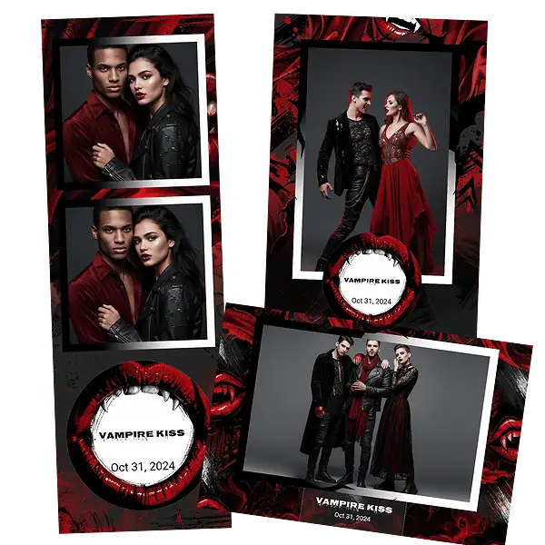 Design photobooth Vampire Kiss Halloween pour Vivabox et Miroir