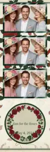 Variante bande 2x6, 3 photos et orientation paysage du design photobooth Classic Derby Floral pour Vivabox
