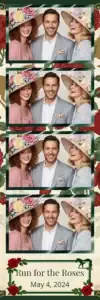 Variante bande 2x6, 4 photos et orientation paysage du design photobooth Classic Derby Floral pour Vivabox
