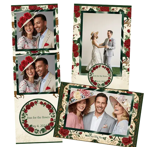 Design photobooth Classic Derby Floral pour Vivabox et Miroir