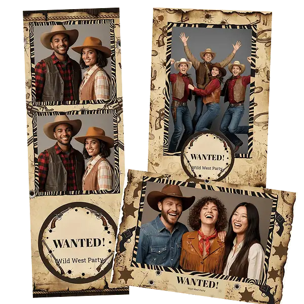 Design photobooth Western Wanted Poster 2 pour Vivabox et Miroir