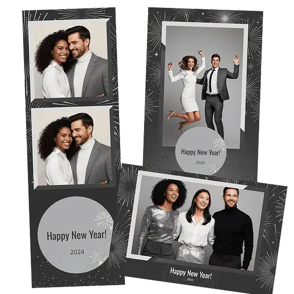 Design photobooth Minimal Silver Fireworks pour Vivabox et Miroir