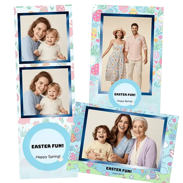 Design photobooth Pastel Easter Bunny And Eggs pour Vivabox et Miroir