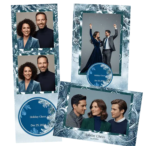 Design photobooth Frosted Winter Pine pour Vivabox et Miroir
