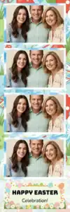 Variante bande 2x6, 4 photos et orientation paysage du design photobooth Watercolor Easter Eggs And Daisies pour Vivabox