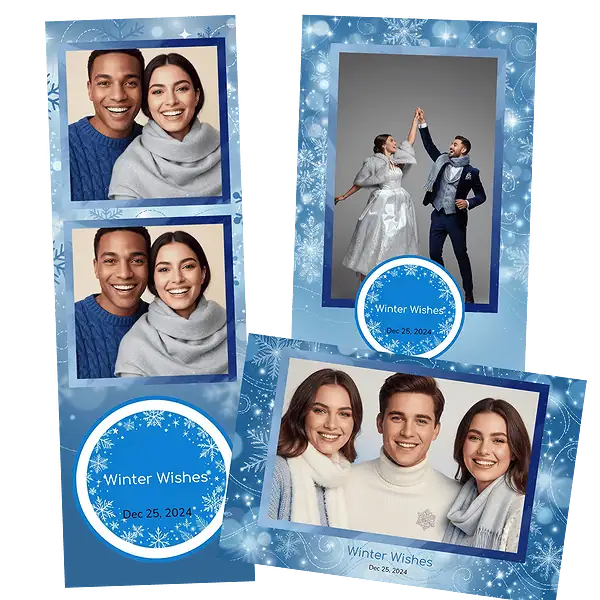 Design photobooth Blue Winter Wonderland 2 pour Vivabox et Miroir