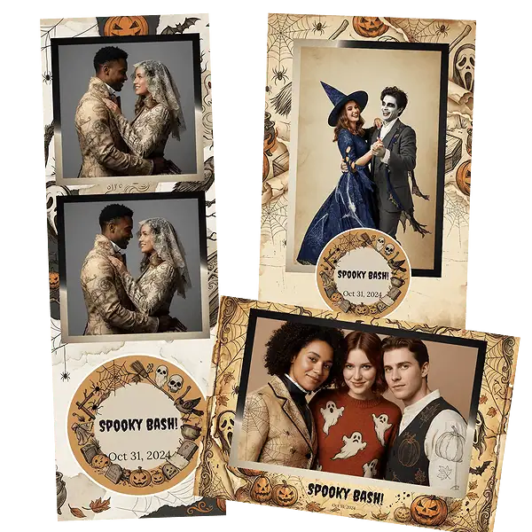 Design photobooth Vintage Sketch Spooky Party pour Vivabox et Miroir