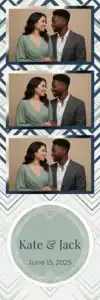 Variante bande 2x6, 3 photos et orientation paysage du design photobooth Gold Confetti Wedding Template pour Vivabox