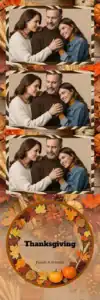 Variante bande 2x6, 3 photos et orientation paysage du design photobooth Watercolor Leaves Rustic Thanksgiving pour Vivabox