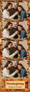 Variante bande 2x6, 4 photos et orientation paysage du design photobooth Watercolor Leaves Rustic Thanksgiving pour Vivabox