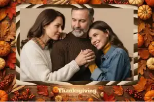 Variante format paysage 6x4, 1 photo et orientation paysage du design photobooth Watercolor Leaves Rustic Thanksgiving pour Vivabox