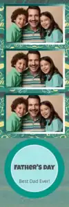Variante bande 2x6, 3 photos et orientation paysage du design photobooth Striped Mustache Fathers Day pour Vivabox