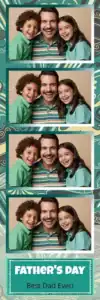 Variante bande 2x6, 4 photos et orientation paysage du design photobooth Striped Mustache Fathers Day pour Vivabox