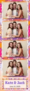Variante bande 2x6, 4 photos et orientation paysage du design photobooth Pink Hearts Butterflies Wedding pour Vivabox