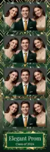 Variante bande 2x6, 4 photos et orientation paysage du design photobooth Gold Glitter Prom Night pour Vivabox