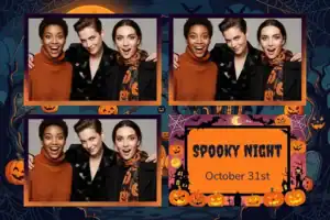 Variante format paysage 6x4, 3 photos et orientation paysage du design photobooth Black Halloween Illustrated Elements pour Vivabox