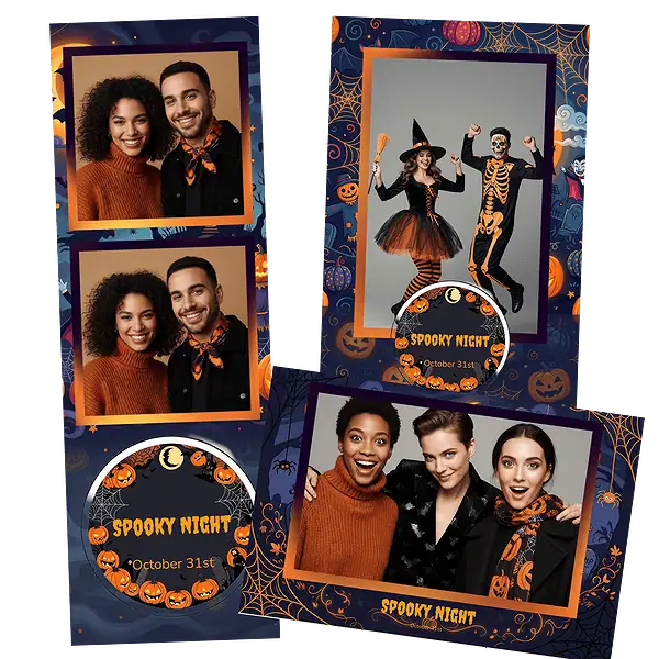 Design photobooth Black Halloween Illustrated Elements pour Vivabox et Miroir
