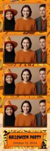 Variante bande 2x6, 4 photos et orientation paysage du design photobooth Orange Halloween Illustration Template pour Vivabox