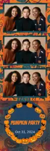 Variante bande 2x6, 3 photos et orientation paysage du design photobooth Orange Pumpkin Confetti Halloween pour Vivabox