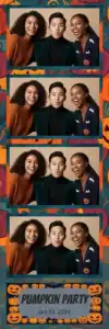 Variante bande 2x6, 4 photos et orientation paysage du design photobooth Orange Pumpkin Confetti Halloween pour Vivabox