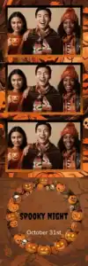 Variante bande 2x6, 3 photos et orientation paysage du design photobooth Orange And Black Halloween Silhouettes pour Vivabox