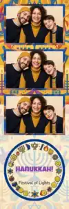 Variante bande 2x6, 3 photos et orientation paysage du design photobooth Blue Hanukkah Star Menorah pour Vivabox
