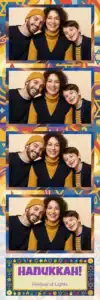 Variante bande 2x6, 4 photos et orientation paysage du design photobooth Blue Hanukkah Star Menorah pour Vivabox