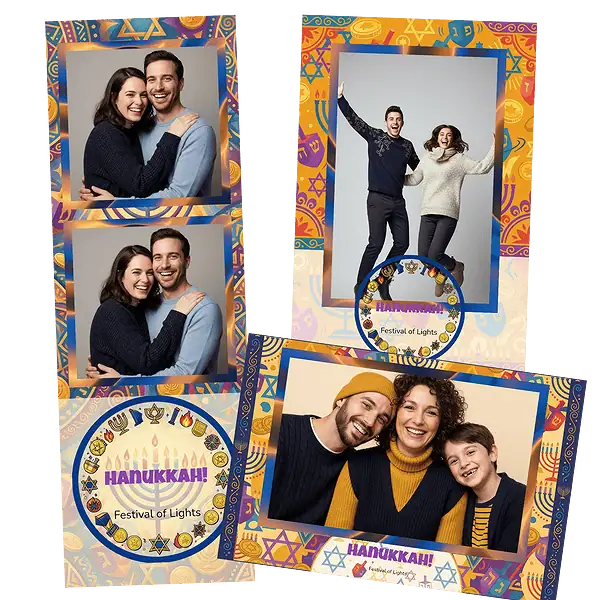 Design photobooth Blue Hanukkah Star Menorah pour Vivabox et Miroir