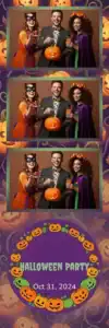 Variante bande 2x6, 3 photos et orientation paysage du design photobooth Orange Pumpkin Halloween Confetti pour Vivabox