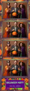 Variante bande 2x6, 4 photos et orientation paysage du design photobooth Orange Pumpkin Halloween Confetti pour Vivabox