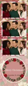 Variante bande 2x6, 3 photos et orientation paysage du design photobooth Red Green Holiday Botanical pour Vivabox