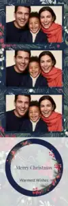 Variante bande 2x6, 3 photos et orientation paysage du design photobooth Red Berry Holly Christmas pour Vivabox