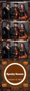 Variante bande 2x6, 3 photos et orientation paysage du design photobooth Orange Pumpkin Halloween Photo Booth pour Vivabox