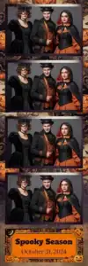 Variante bande 2x6, 4 photos et orientation paysage du design photobooth Orange Pumpkin Halloween Photo Booth pour Vivabox