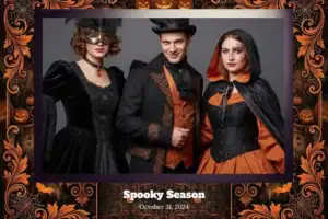 Variante format paysage 6x4, 1 photo et orientation paysage du design photobooth Orange Pumpkin Halloween Photo Booth pour Vivabox
