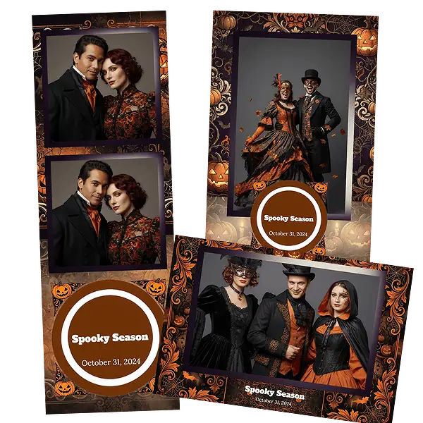 Design photobooth Orange Pumpkin Halloween Photo Booth pour Vivabox et Miroir