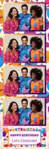 Variante bande 2x6, 4 photos et orientation paysage du design photobooth Colorful Balloons Birthday Party pour Vivabox