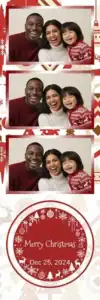 Variante bande 2x6, 3 photos et orientation paysage du design photobooth Blue Snowflake Christmas Confetti pour Vivabox